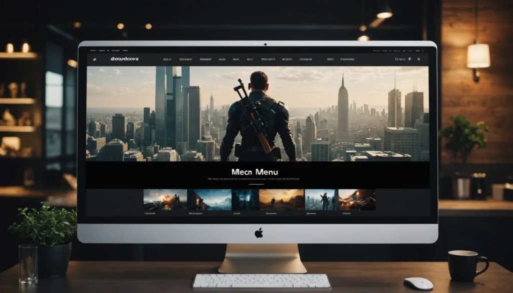 Menu site web design